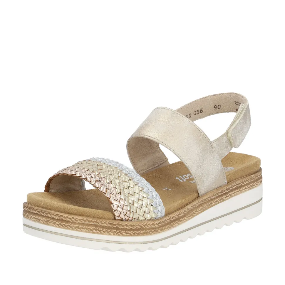 Discount Rieker Remonte Sandal Dame Guld,sølv