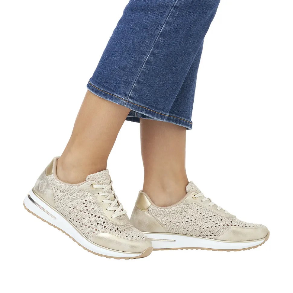 Best Sale Rieker Remonte Sneakers Dame Guld