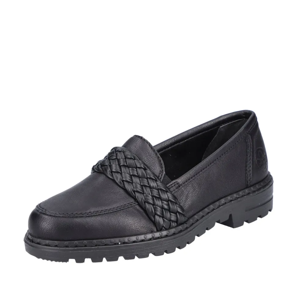 Discount Rieker Loafers Dame Sort