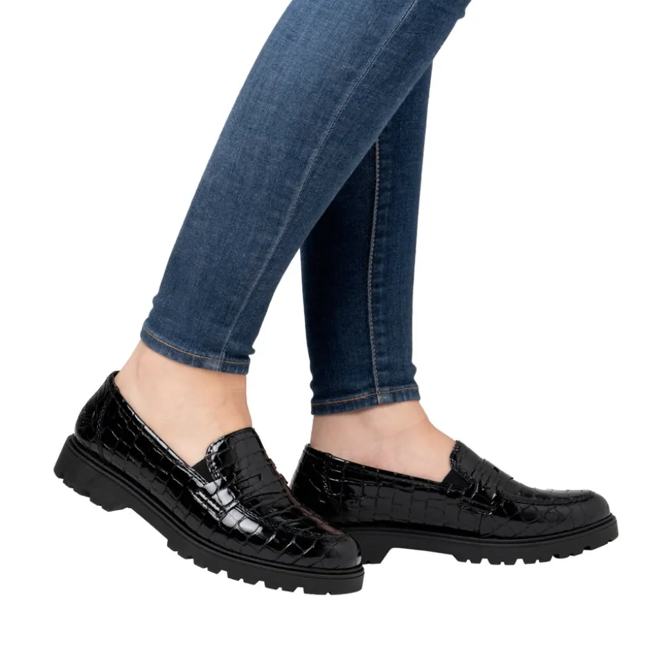 Sale Rieker Loafers Dame Sort