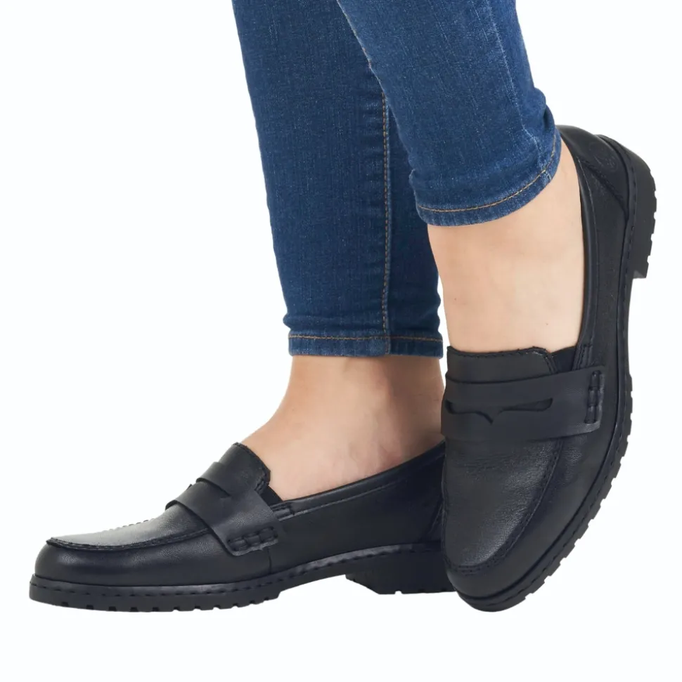 Outlet Rieker Loafers Dame Sort