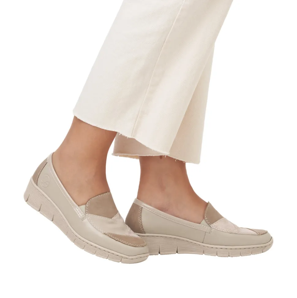 Cheap Rieker Loafers Dame Beige