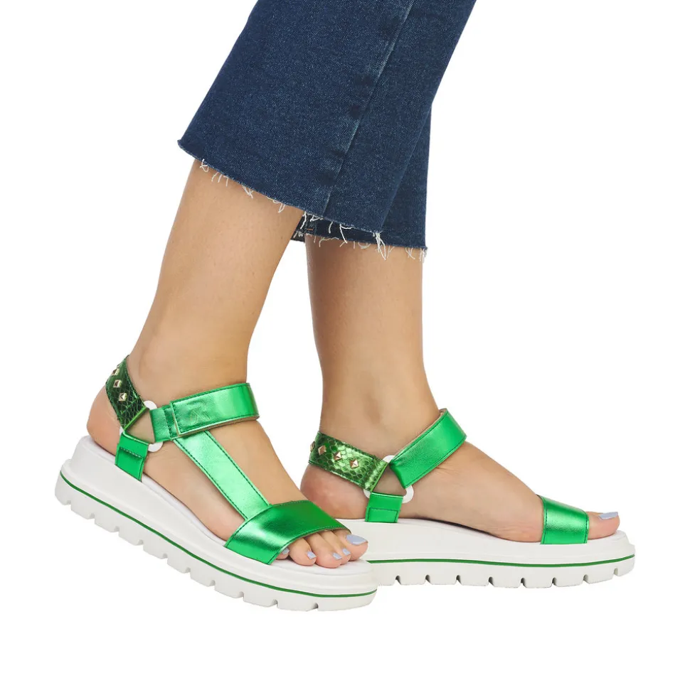 Cheap Rieker Revolution Sandal Dame Grøn