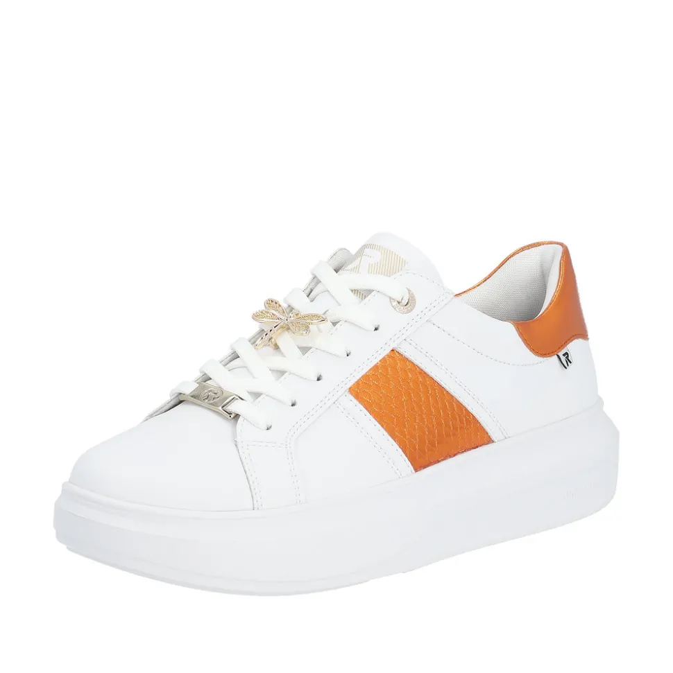 Hot Rieker Revolution Sneakers Dame Hvid,orange