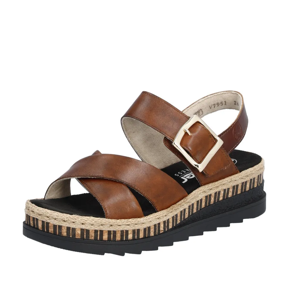 Shop Rieker Sandal Dame Brun,sort