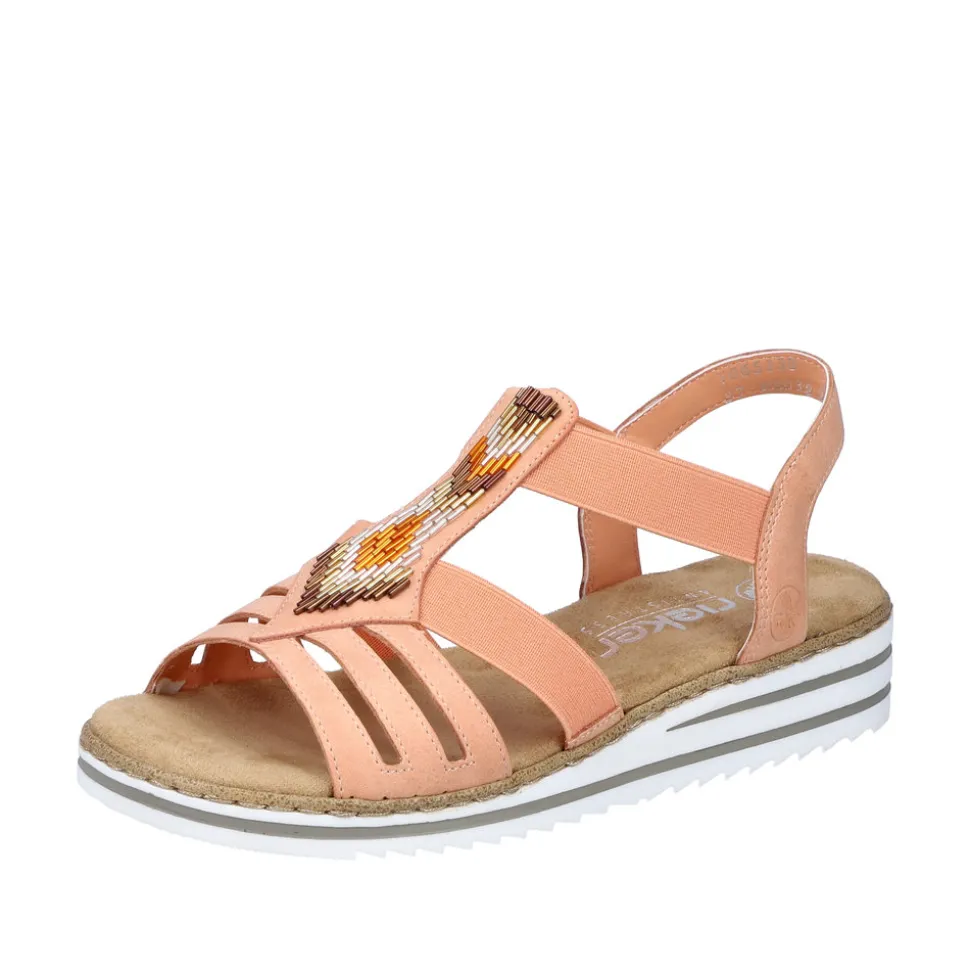 Fashion Rieker Sandal Dame Orange