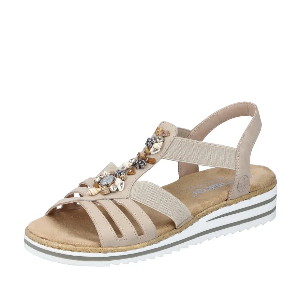 New Rieker Sandal Dame Beige