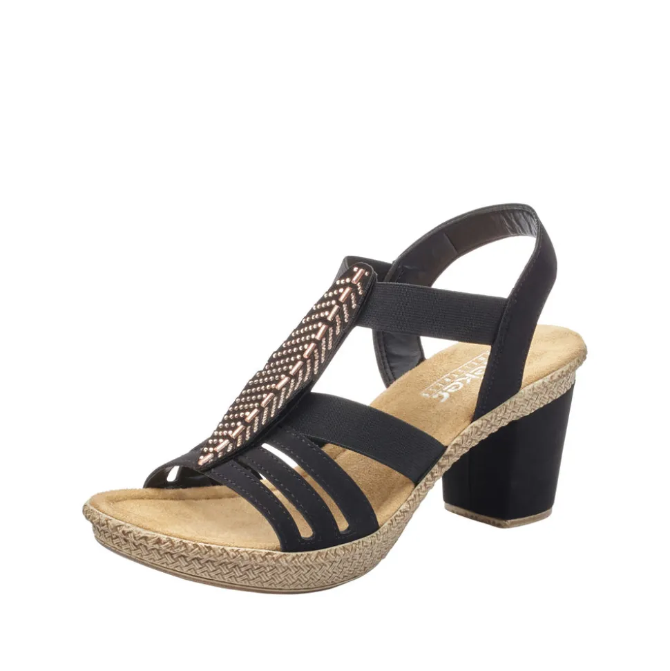 Clearance Rieker Sandal Dame Sort