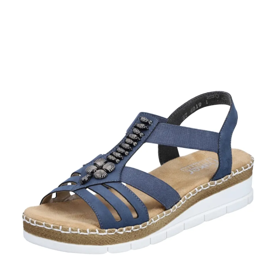 Cheap Rieker Sandal Dame Blå