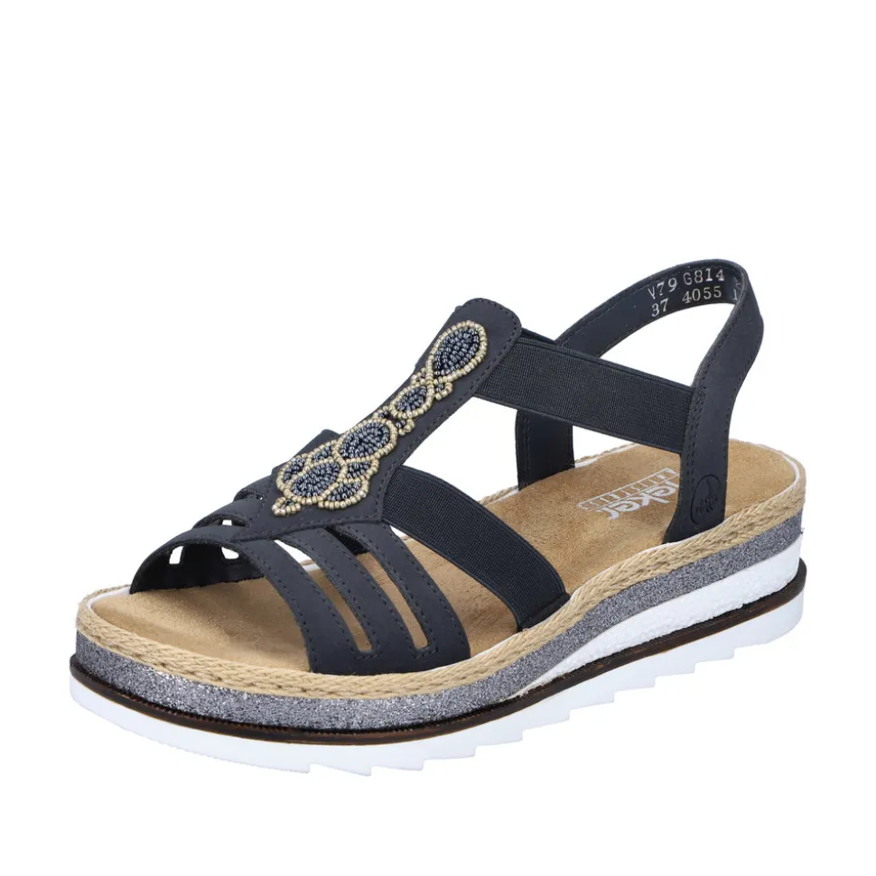 Clearance Rieker Sandal Dame Blå