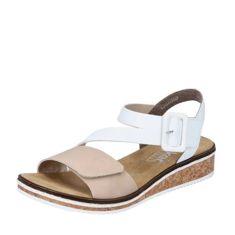 Fashion Rieker Sandal Dame Beige