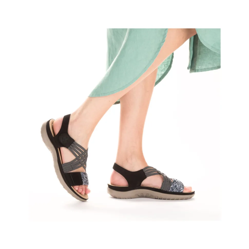 New Rieker Sandal Dame Sort