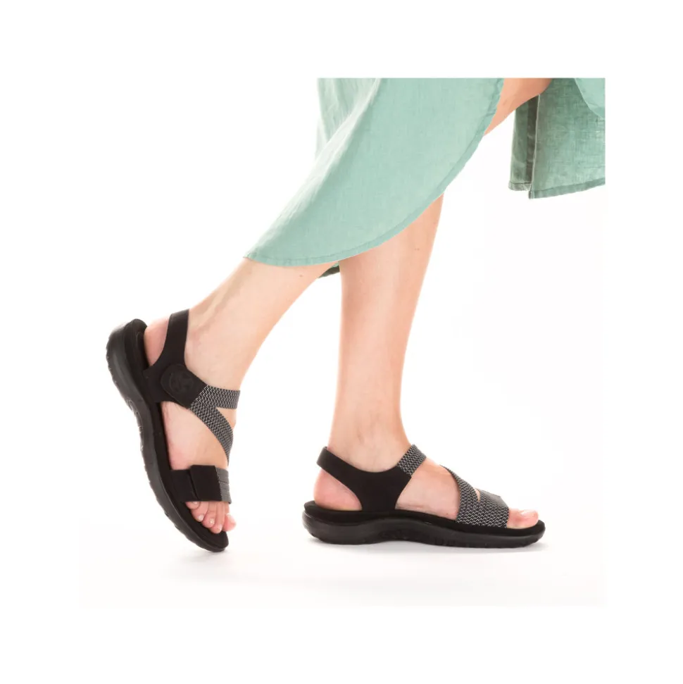 Outlet Rieker Sandal Dame Sort