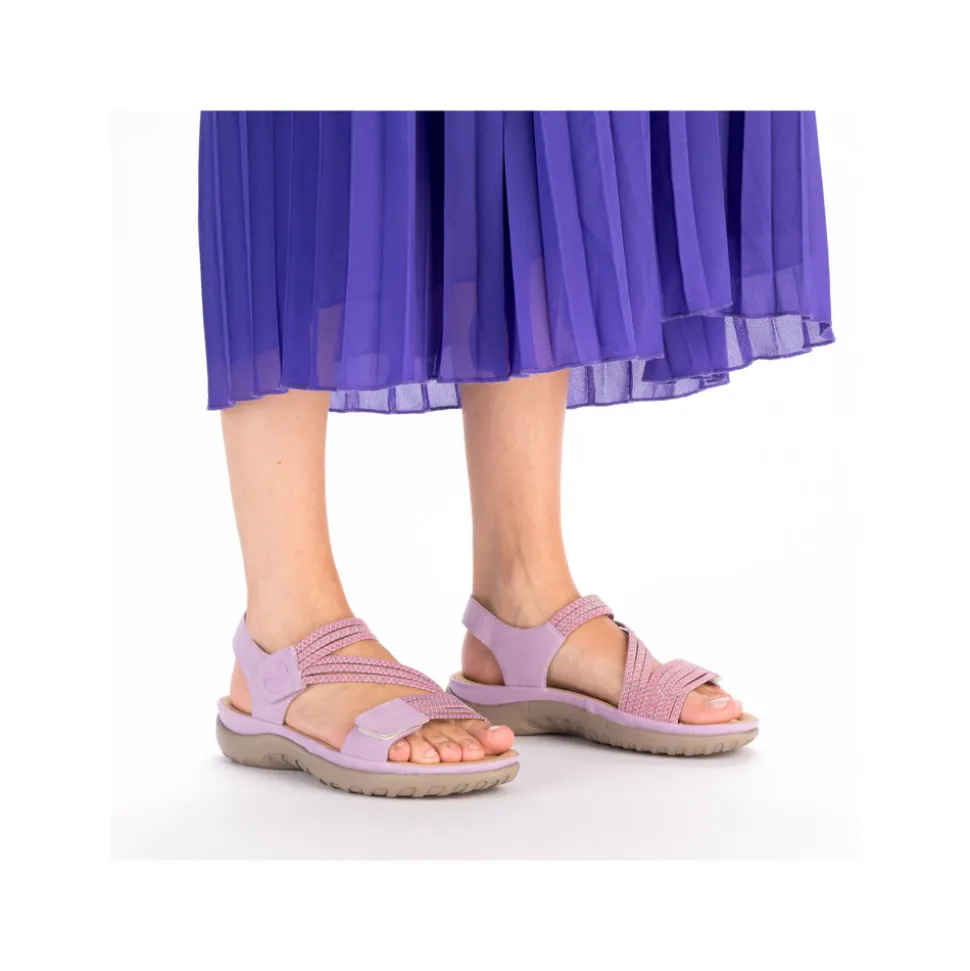 Outlet Rieker Sandal Dame Lilla,lyserød,pink