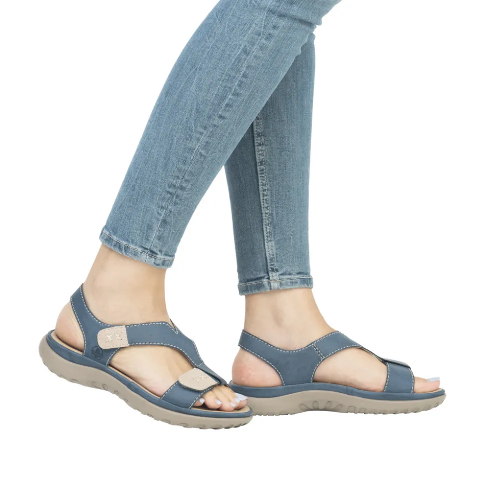 Clearance Rieker Sandal Dame Blå