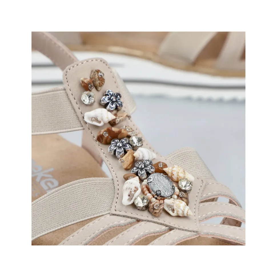 New Rieker Sandal Dame Beige