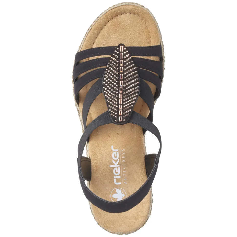 Clearance Rieker Sandal Dame Sort