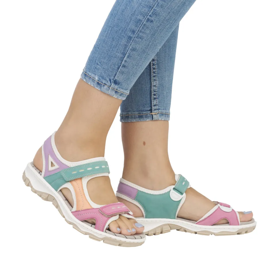 Shop Rieker Sandal Dame Grøn,lilla,lyserød,orange,pink,rosa