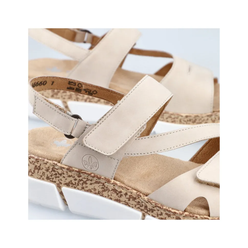 Clearance Rieker Sandal Dame Beige