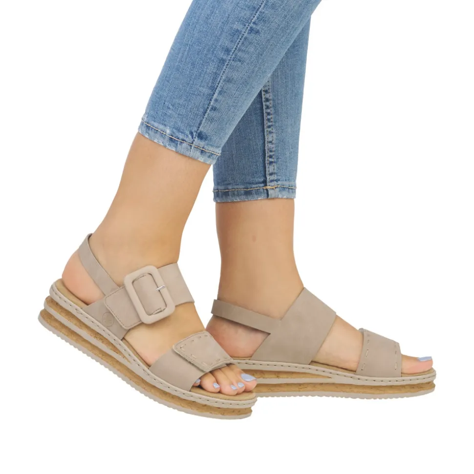 Best Rieker Sandal Dame Beige