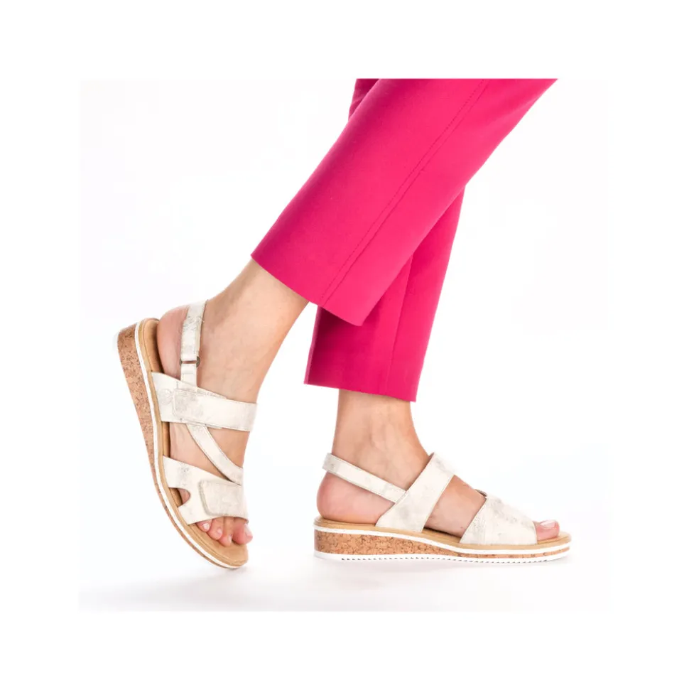 Sale Rieker Sandal Dame Sølv