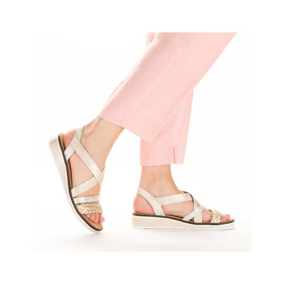 Fashion Rieker Sandal Dame Guld