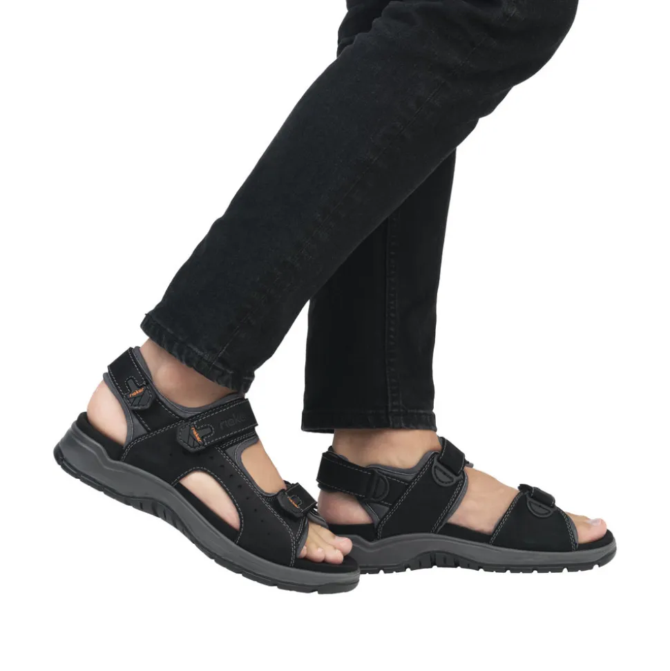 Fashion Rieker Sandal Herre Sort