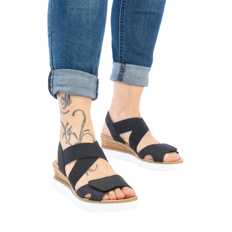 Clearance Rieker Sandal Dame Sort